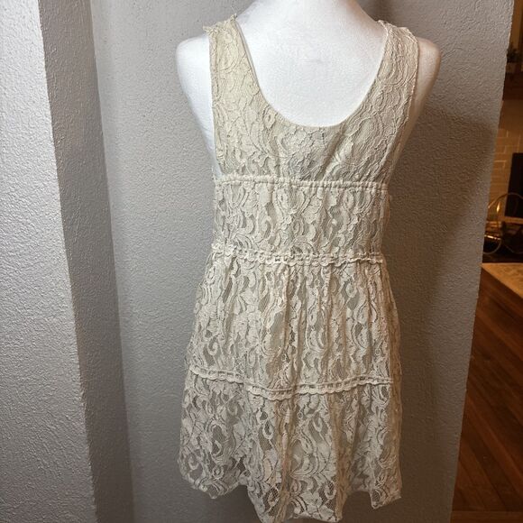 Cottagecore Ultra Pink Ivory Boho Fairycore Lace Cottage Chic Dress Large - Picture 4 of 10